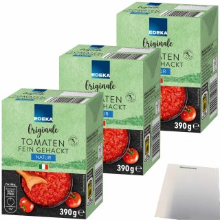 Edeka Originale Tomaten fein gehackt natur 3er Pack (3x390g Packung) + usy Block