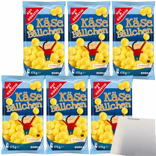 Gut&Günstig Käsebällchen leckerer Maissnack mit extra viel Käse 6er Pack (6x175g Tüte) + usy Block