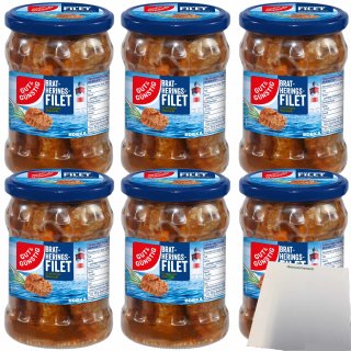 Gut&Günstig Bratheringsfilet in würziger Marinade 6er Pack (6x500g Glas) + usy Block