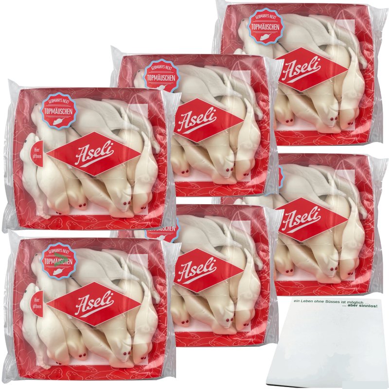 Aseli Riesenmäuse große Schaumzuckermäuse 6er Pack (6x155g Packung)