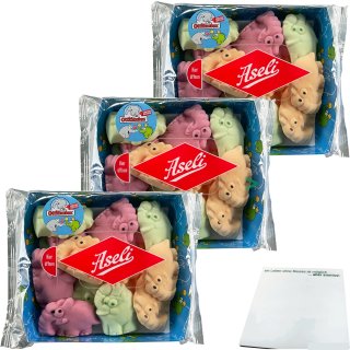 Aseli Froschifanten meets Schaumifant Schaumzucker  3er Pack (3x175g Packung)  + usy Block