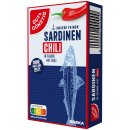 Gut&Günstig Sardinenfilets in Sojaöl ohne Haut und ohne Gräten mit Chili 6er Pack (6x125g Packung) + usy Block