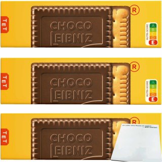 Bahlsen Leibniz Keks Choco Edelherb 3er Pack (3x125g Packung) + usy Block