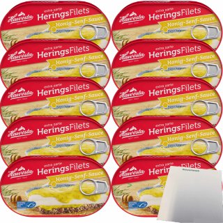 Hawesta Heringsfilets extra zart in Honig-Senf-Creme MSC VPE (10x190g Dose) + usy Block