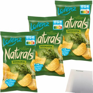 Lorenz Snack World Naturals Chips Rosmarin 3er Pack (3x95g Tüte) + usy Block