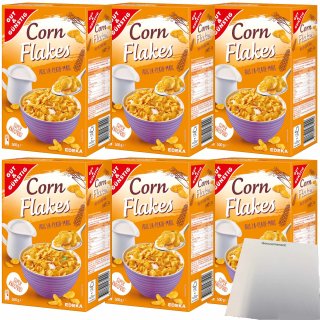 Gut&Günstig Cornflakes super knusprig aus La-Plata- Mais 6er Pack (500g Packung) + usy Block