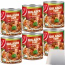 Gut&Günstig Gulaschtopf mit Spiralnudeln und würzigem Schweinefleisch 6er Pack (6x800g Dose) + usy Block