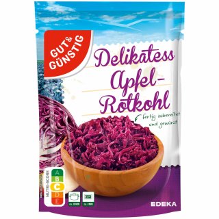 Gut&Günstig Delikatess Apfelrotkohl fruchtig-frisch tafelfertig (400g Packung)