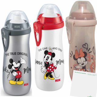 NUK FC Mickey Sports Cup 1 Flasche KEINE MOTIVWAHL (450ml Volumen) + usy Block