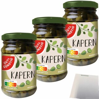 Gut&Günstig Kapern Capucines 3er Pack (3x90g Glas) + usy Block