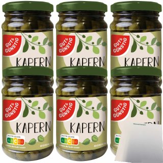 Gut&Günstig Kapern surfines 6er Pack (6x90g Glas) + usy Block