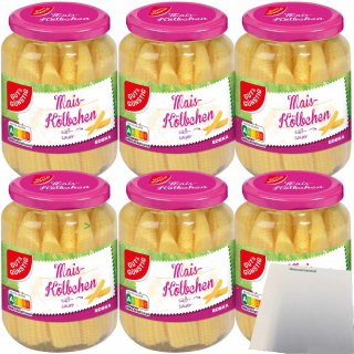 Gut&Günstig Maiskölbchen süß-sauer eingelegt 6er Pack (6x330g Glas) + usy Block