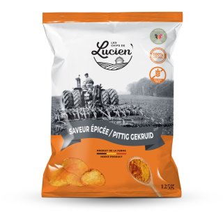 Les Chips de Lucien Scharf gewürzt 125g MHD 23.07.2023 Restposten Sonderpreis