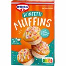 Dr. Oetker Backmischung für bunte Konfetti Muffins mit Backförmchen und Glasur 6er Pack (6x325g Packung) + usy Block