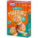 Dr. Oetker Backmischung für bunte Konfetti Muffins mit Backförmchen und Glasur 6er Pack (6x325g Packung) + usy Block