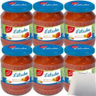 Gut&Günstig Letscho Paprika in Tomatensauce nach ungarischer Art 6er Pack (6x680g Glas) + usy Block