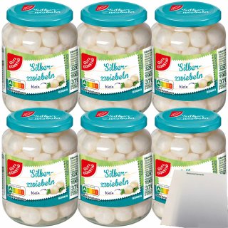 Gut&Günstig Silberzwiebeln klein und weiß 6er Pack (6x190g Glas) + usy Block