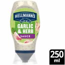 Hellmann´s Grillsauce Garlic&Herb Knoblauch+Kräuter perfekt zu Fleisch Fisch und Gemüse 3er Pack (3x250ml Flasche) + usy Block