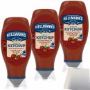 Hellmanns Tomatenketchup fruchtiger Ketchup vegan 3er Pack (3x430ml Flasche) + usy Block