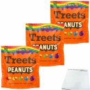 Treets Happy Color bunt überzogene Schoko-Erdnüsse 3er Pack (3x250g Packung) + usy Block