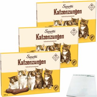 Sarotti Katzenzungen Vollmilchschokolade 3er Pack (3x100g Packung) + usy Block