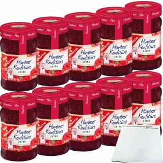 Gut&Günstig Himbeer Konfitüre extra ausgeprägter Himbeergeschmack und 50% Frucht 10er Pack (10x450g Glas) + usy Block
