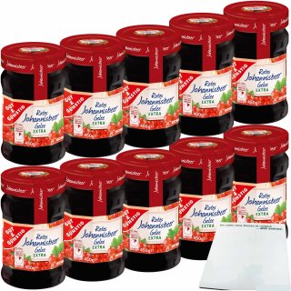 Gut&Günstig Rotes Johannisbeer Gelee extra mit 50% Frucht 10er Pack (10x450g Glas) + usy Block