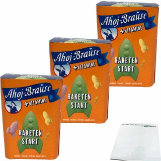 Frigeo Ahoj Raketenstart Box prickelnde Brause-Bonbons 3er Pack (3x125g Packung) + usy Block
