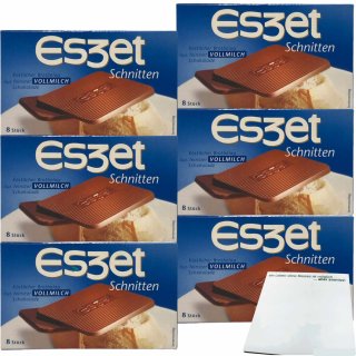 Eszet Schnitten Vollmilch köstlicher Brotbelag 6er Pack (6x75g Packung) + usy Block
