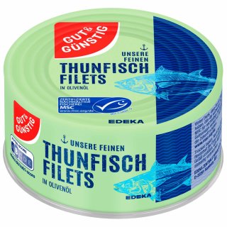 Gut&Günstig Thunfischfilets in Olivenöl (185g Dose)