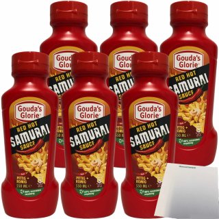 Goudas Glorie Red Hot Samurai Sauce 6er Pack (6x550ml Flasche) + usy Block