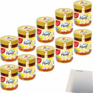 Gut&Günstig Bienenhonig flüssig ideal als Brotaufstrich 10er Pack (10x500g Glas) + usy Block