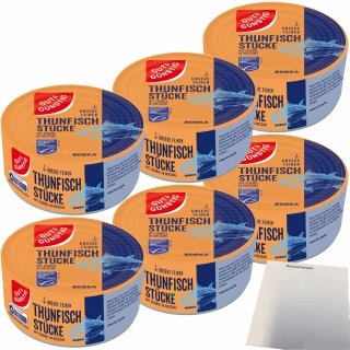 Gut&Günstig Thunfischstücke mit Gemüse in Dressing 6er Pack (6x185g Dose) + usy Block