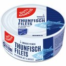 Gut&Günstig Thunfischfilets in eigenem Saft und Aufguss 3er Pack (3x195g Dose) + usy Block
