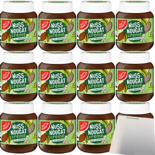 Gut&Günstig Nuss-Nougat-Creme mit 13% Haselnüssen 12er Pack (12x400g Glas) + usy Block