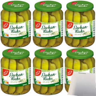 Gut&Günstig Gurken-Sticks süß-würzig 6er Pack (6x360g Glas) + usy Block