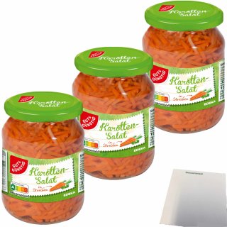Gut&Günstig Karottensalat in Streifen geschnitten 3er Pack (3x330g Glas) + usy Block