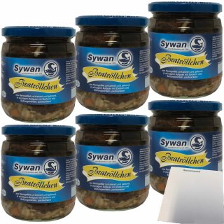 Sywan Bratröllchen aus Heringsfilets in würziger Marianade 6er Pack (6x400g Glas) + usy Block