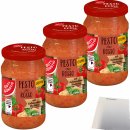 Gut&Günstig Pesto Rosso cremig mit italienischem Hartkäse 3er Pack (3x190g Glas) + usy Block
