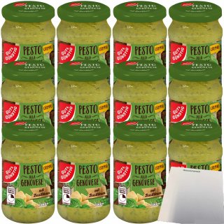 Gut&Günstig Pesto alla Genovese cremig mit italienischem Hartkäse und Basilikum 12er Pack (12x190g Glas) + usy Block