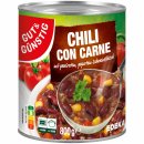 Gut&Günstig Chili con Carne mit pikantem Schweinefleisch Bohnen Tomaten und Mais 3er Pack (3x800g Dose) + usy Block