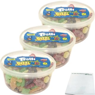 Trolli Sour Bizzl Mix Vegan 3er Pack (3x1000g Dose) + usy Block