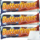 Butterfinger american Style Candy Bar Schokoriegel 3er Pack (3x50g Riegel) + usy Block