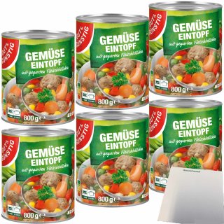 Gut&Günstig Gemüsetopf mit Fleischbällchen 6er Pack (6x800g Dose) + usy Block