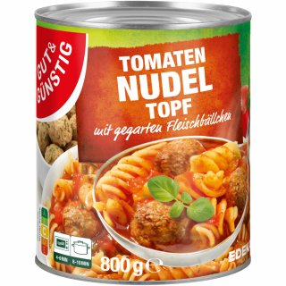 Gut&Günstig Tomaten Nudeltopf mit Fleischbällchen (800g Dose)