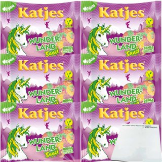 Katjes Wunderland Fruchtgummi Sauer 6er Pack (6x175g Packung) + usy Block