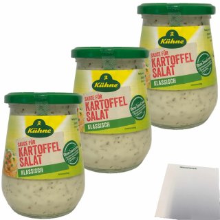 Kühne Kartoffelsalat Sauce Klassisch 3er Pack (3x250ml Glas) + usy Block