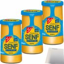 Gut&Günstig Delikatess-Senf mittelscharf 3er Pack (3x250ml Glas) + usy Block