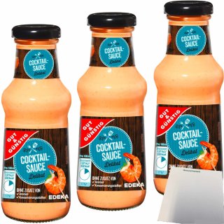 Gut&Günstig delikate Cocktail-Sauce 3er Pack (3x250ml Flasche) + usy Block
