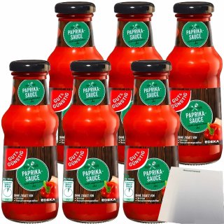 Gut&Günstig Paprika-Sauce ungarischer Art feurig-pikant 6er Pack (6x250ml Glas) + usy Block